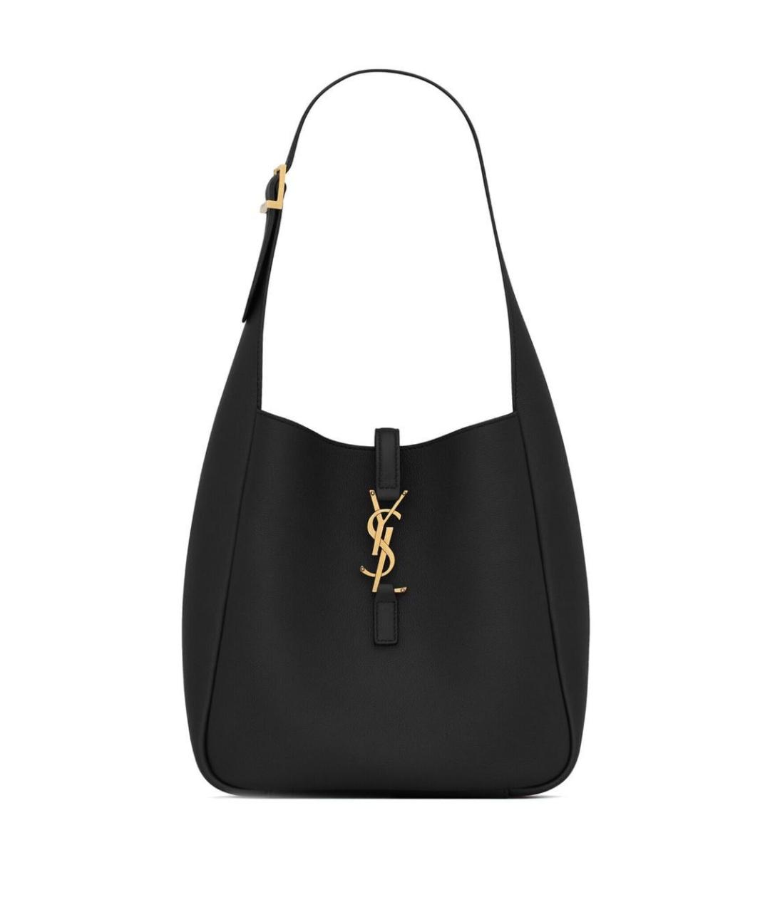 SAINT LAURENT Черная кожаная сумка тоут, фото 1