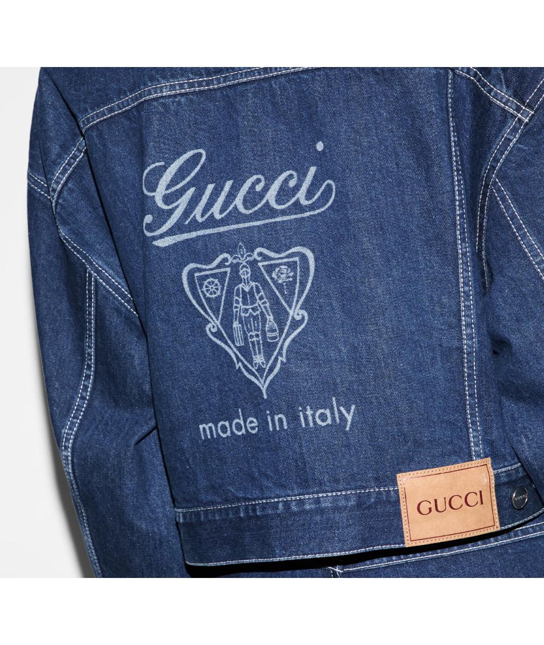 GUCCI Синяя деним куртка, фото 5