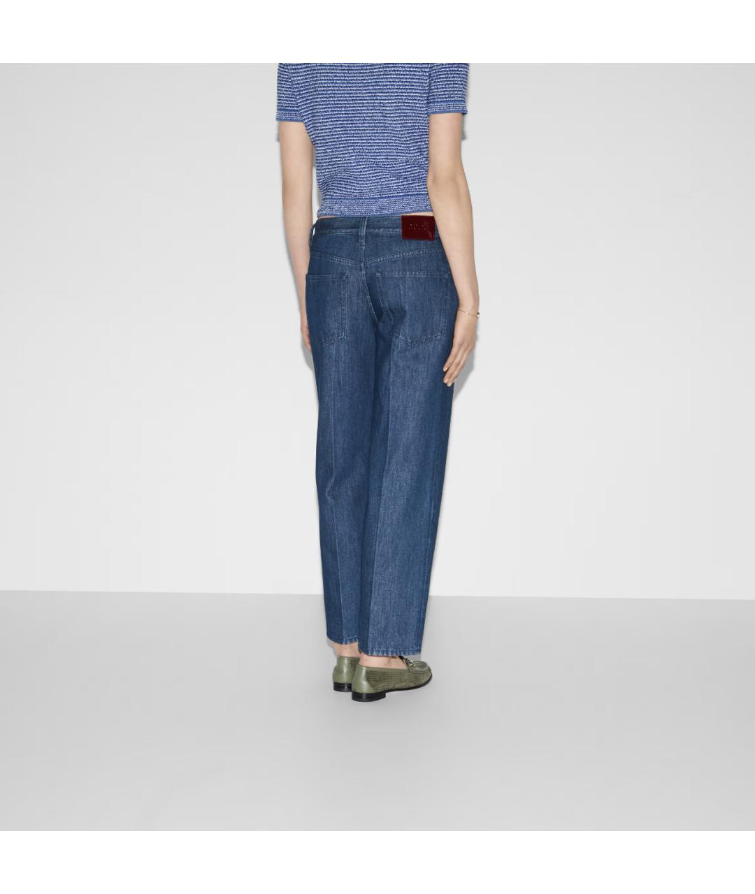 GUCCI Синие хлопковые прямые джинсы, фото 4