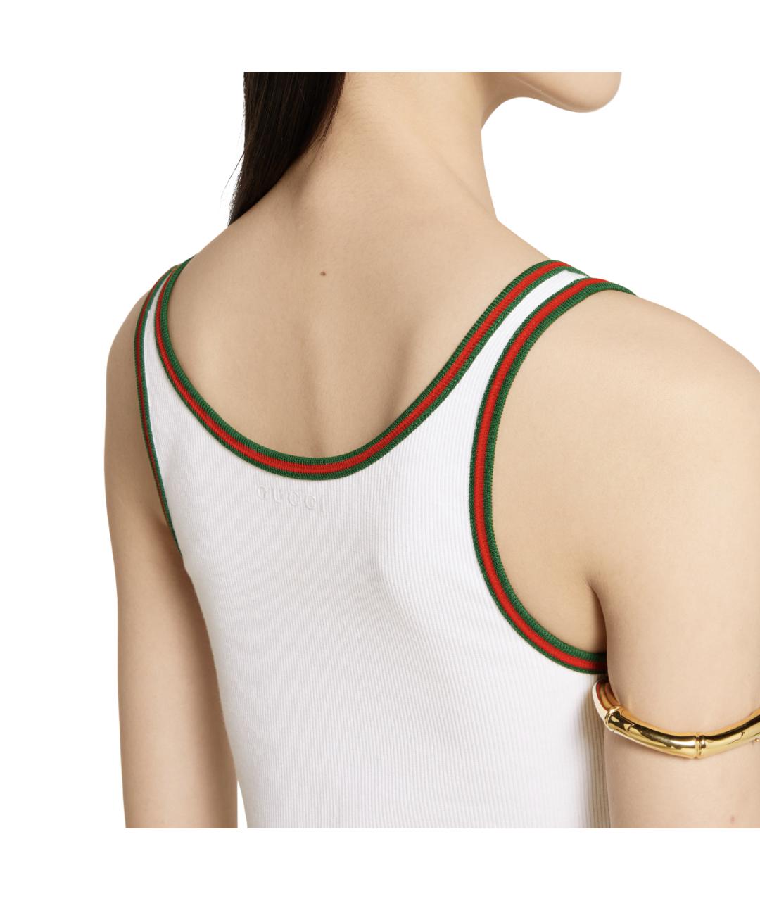 GUCCI Белая хлопковая майка, фото 4