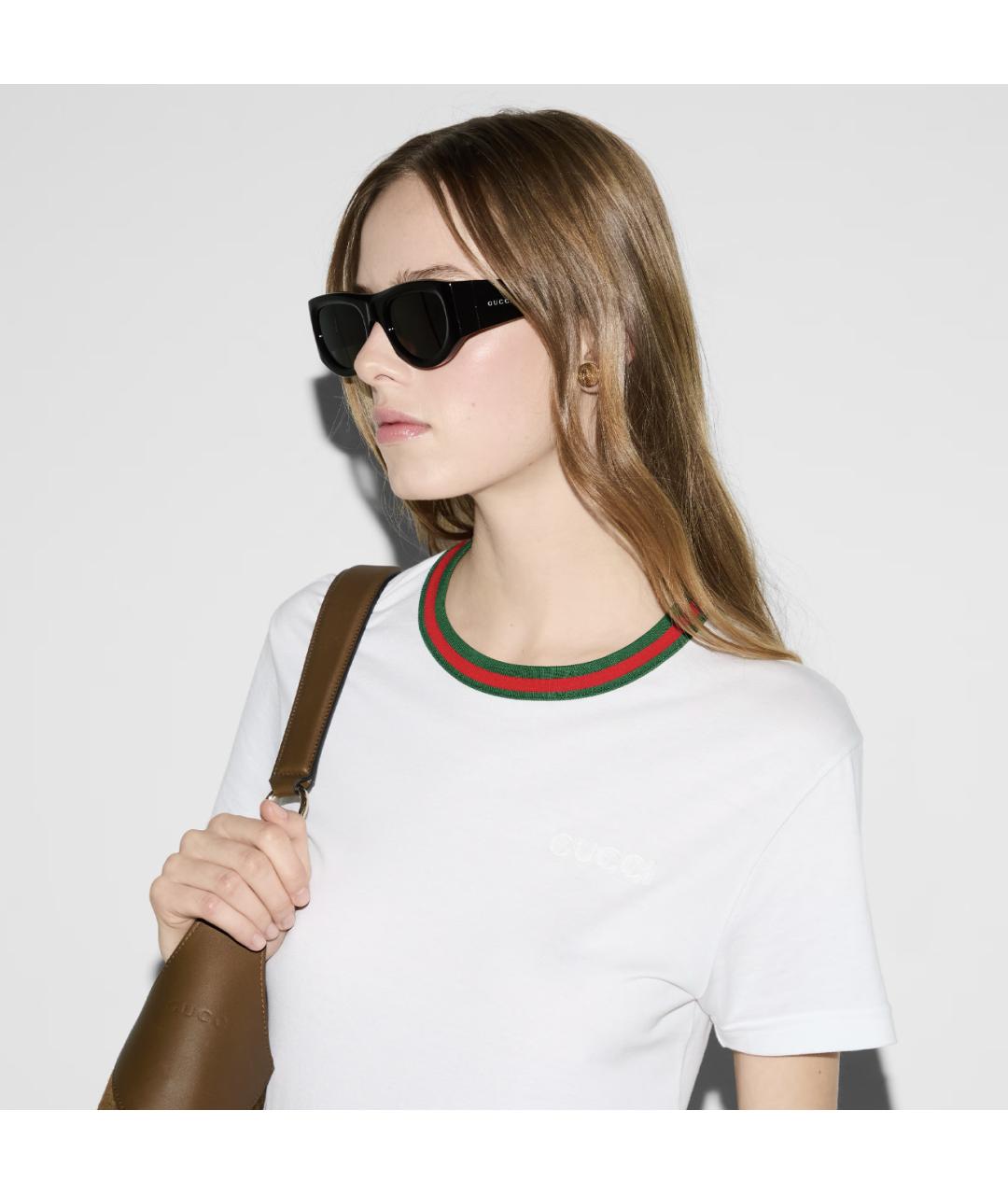 GUCCI Белая хлопковая футболка, фото 5