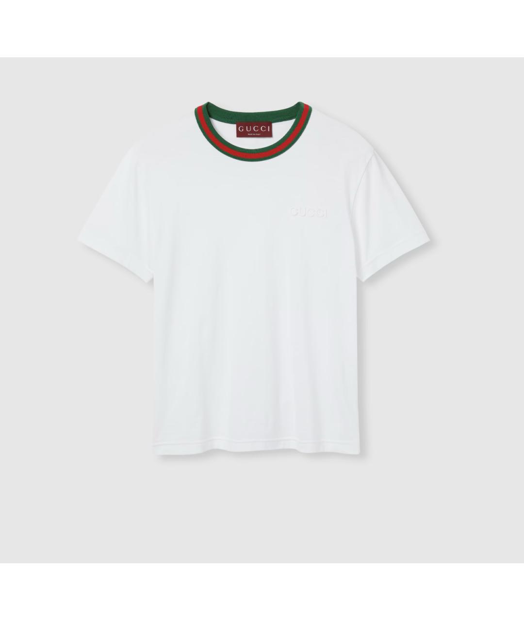 GUCCI Белая хлопковая футболка, фото 6