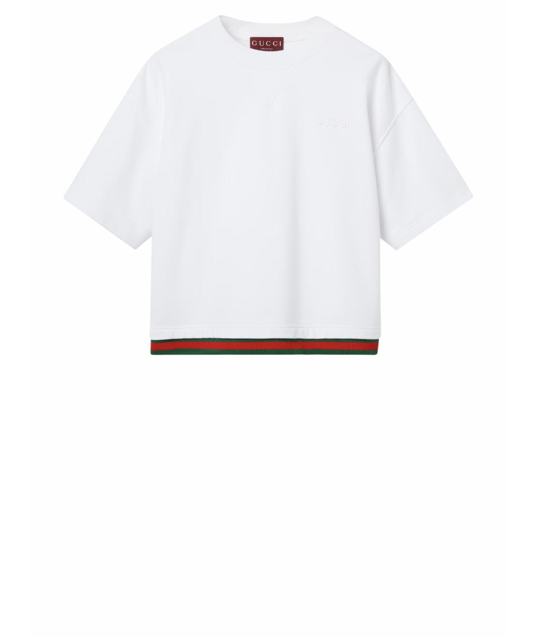 GUCCI Белая хлопковая футболка, фото 1