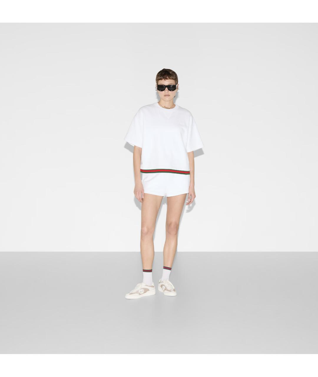 GUCCI Белая хлопковая футболка, фото 2
