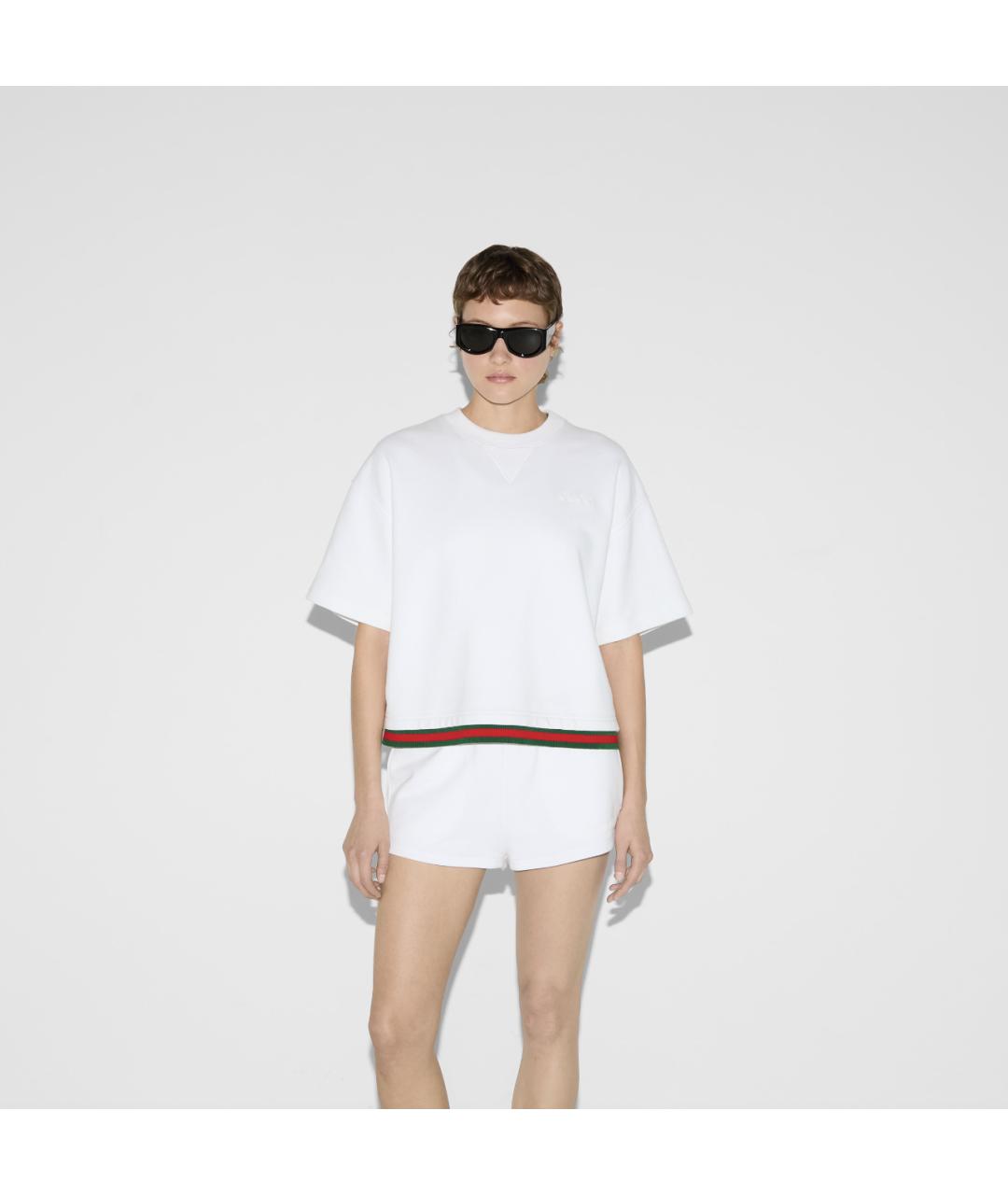 GUCCI Белая хлопковая футболка, фото 3