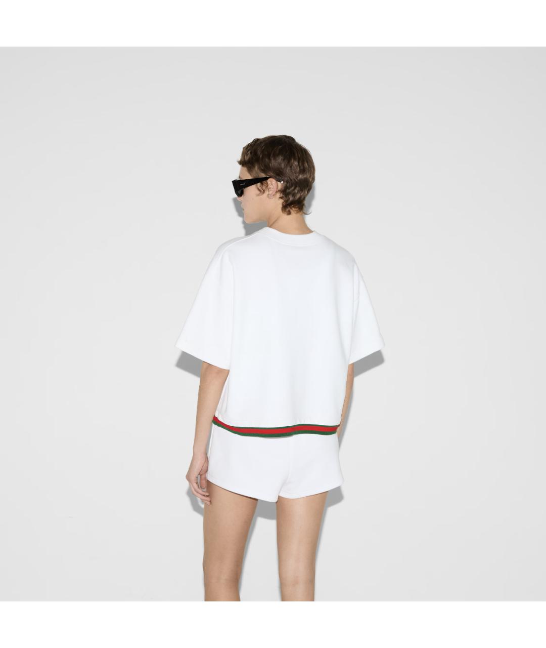 GUCCI Белая хлопковая футболка, фото 4