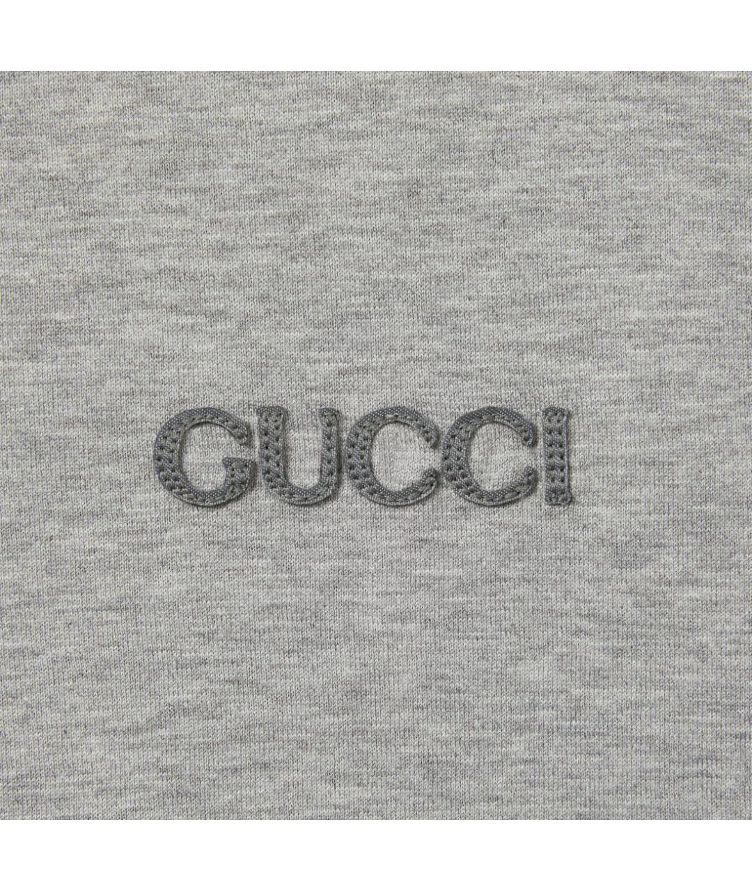 GUCCI Серая хлопковая футболка, фото 5