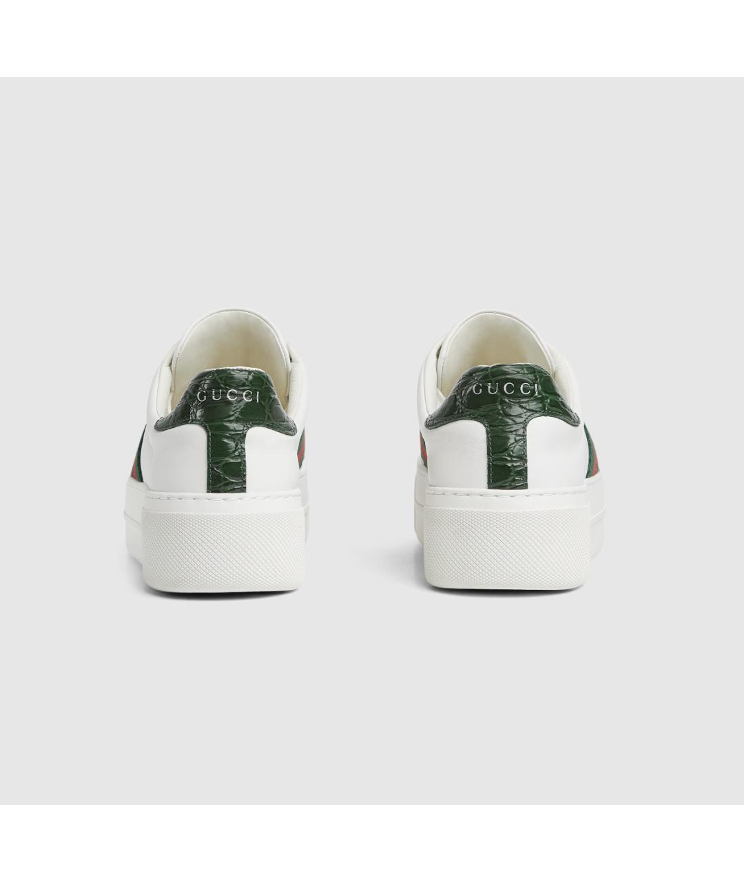 GUCCI Белые кожаные кеды, фото 4
