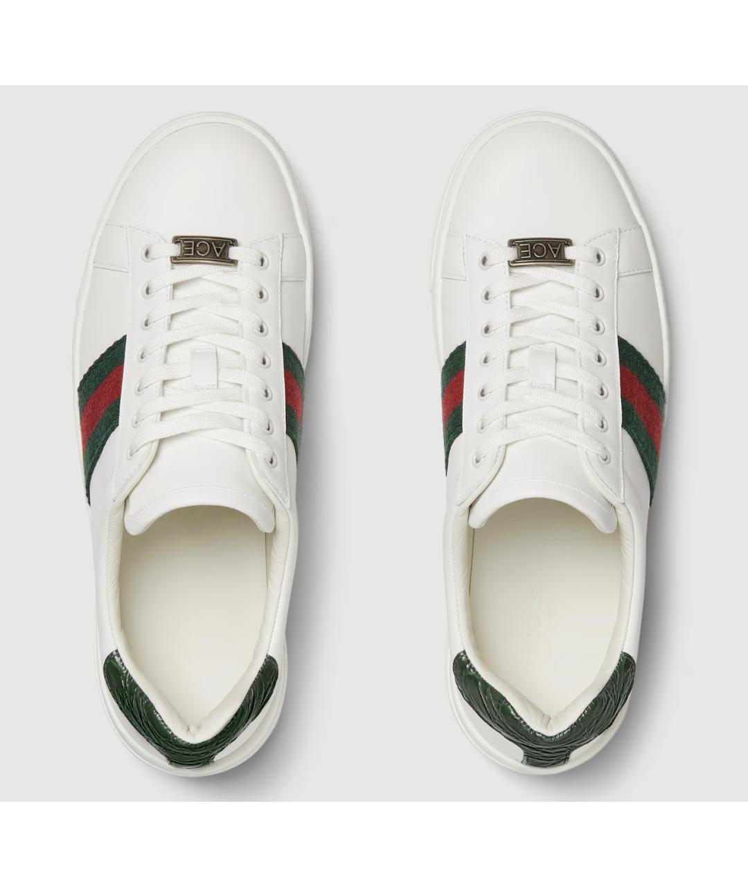 GUCCI Белые кожаные кеды, фото 3
