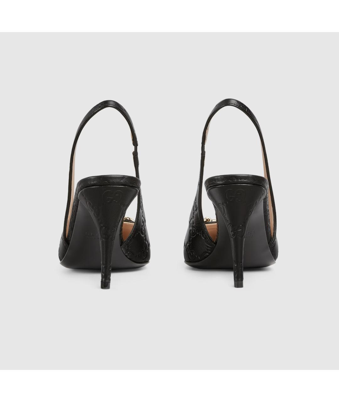 GUCCI Черные кожаные туфли, фото 4