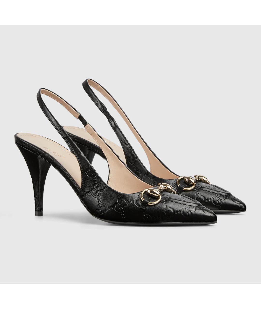 GUCCI Черные кожаные туфли, фото 3