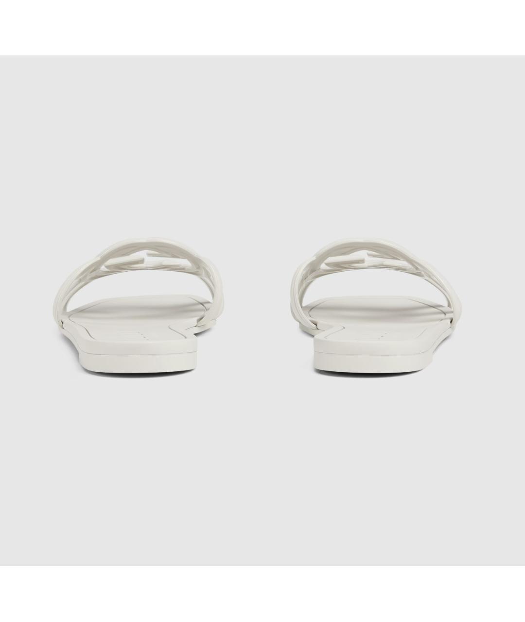 GUCCI Белые резиновые шлепанцы, фото 3
