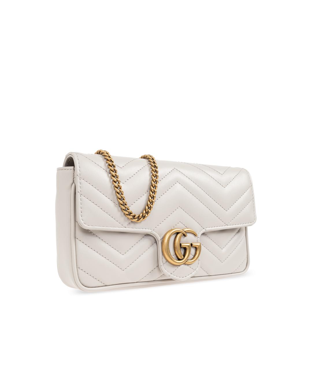 GUCCI Серая кожаная сумка через плечо, фото 4