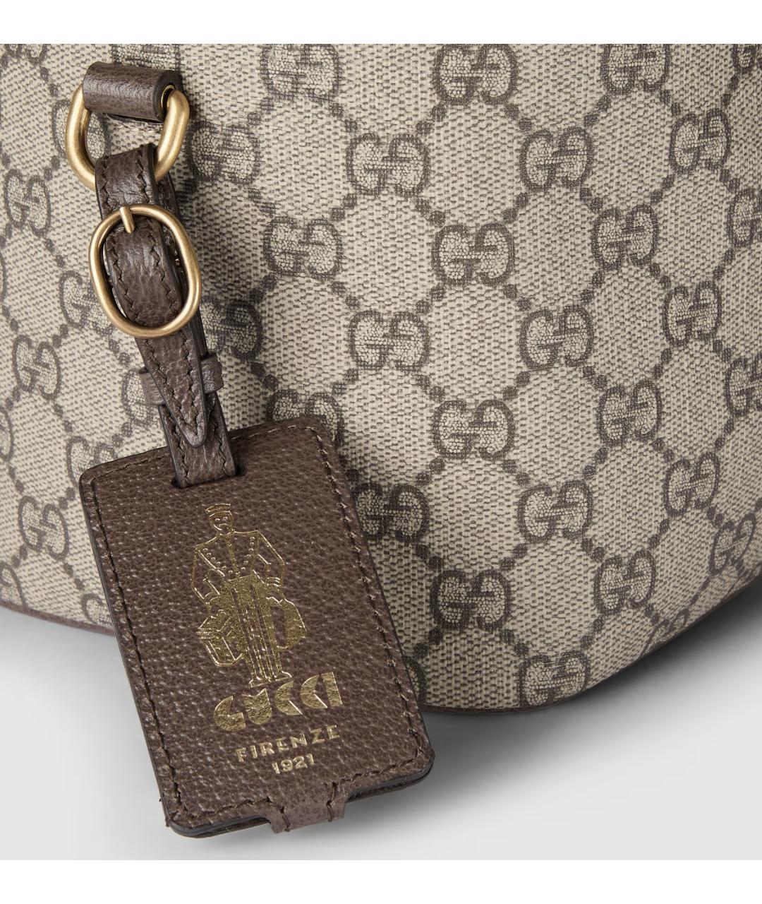 GUCCI Коричневая хлопковая дорожная/спортивная сумка, фото 5