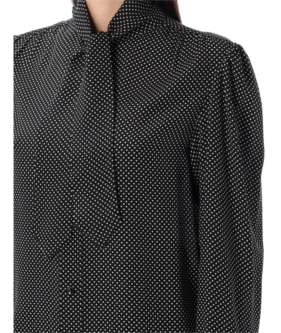 SAINT LAURENT Черная шелковая блузы, фото 4