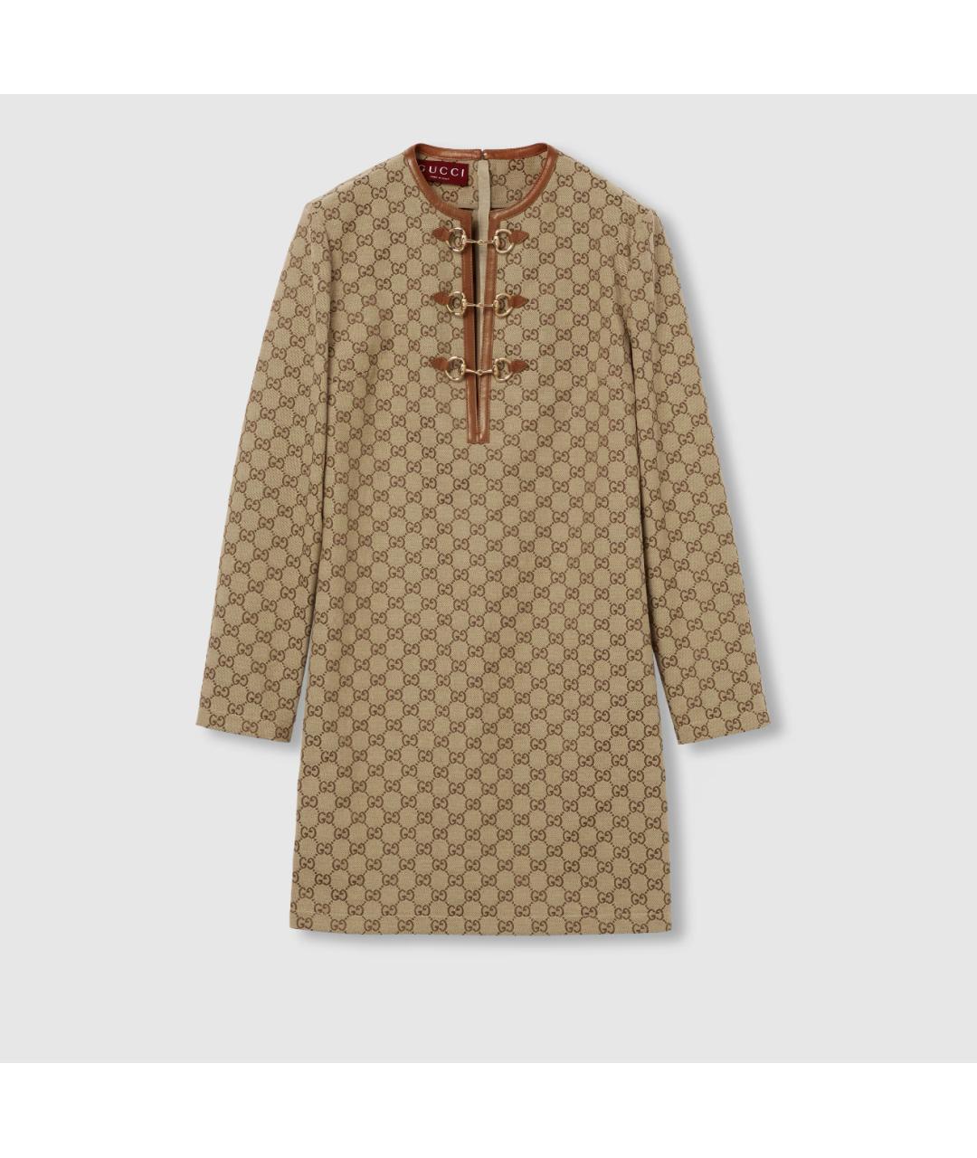 GUCCI Коричневое хлопковое повседневное платье, фото 6