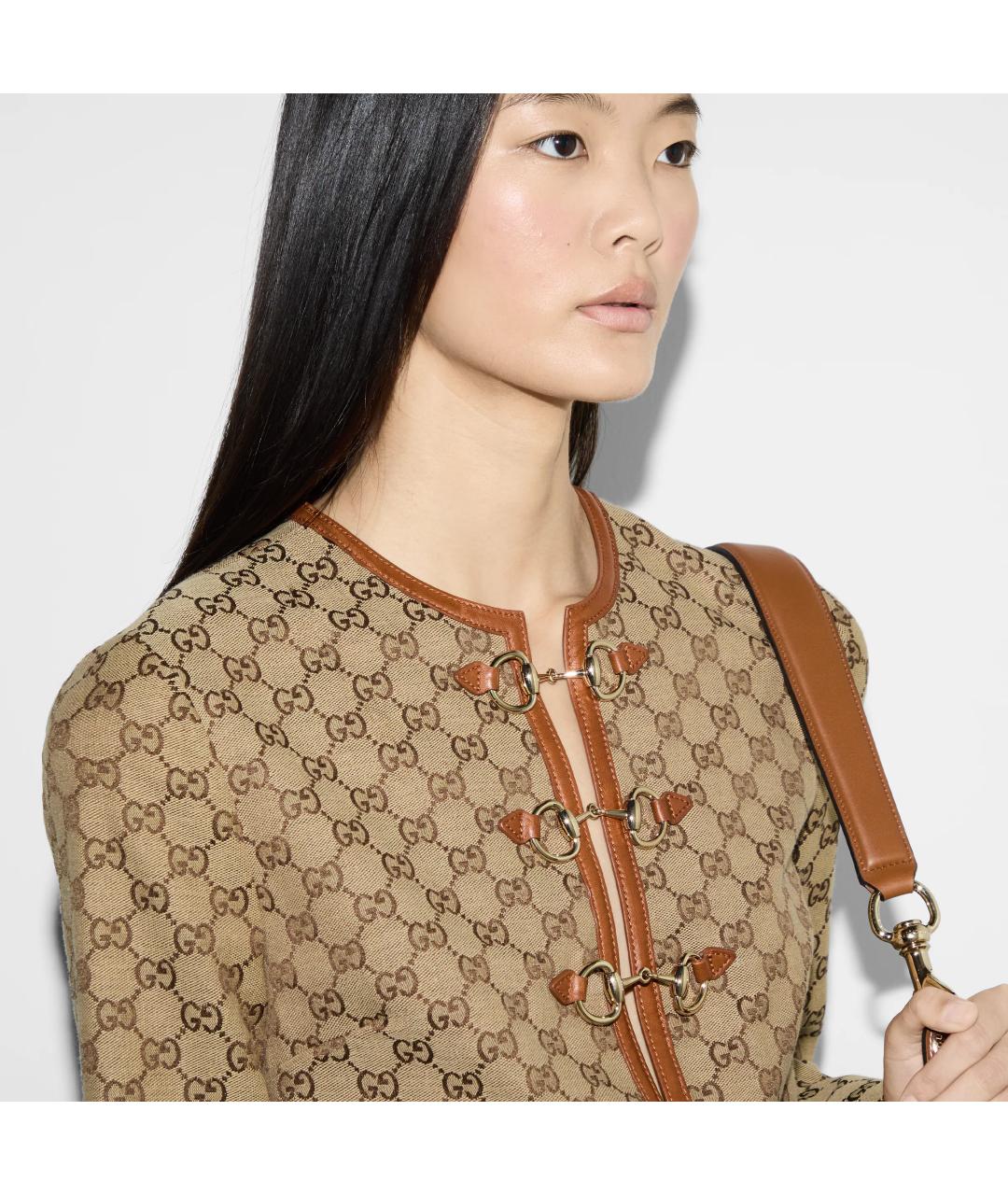 GUCCI Коричневое хлопковое повседневное платье, фото 5