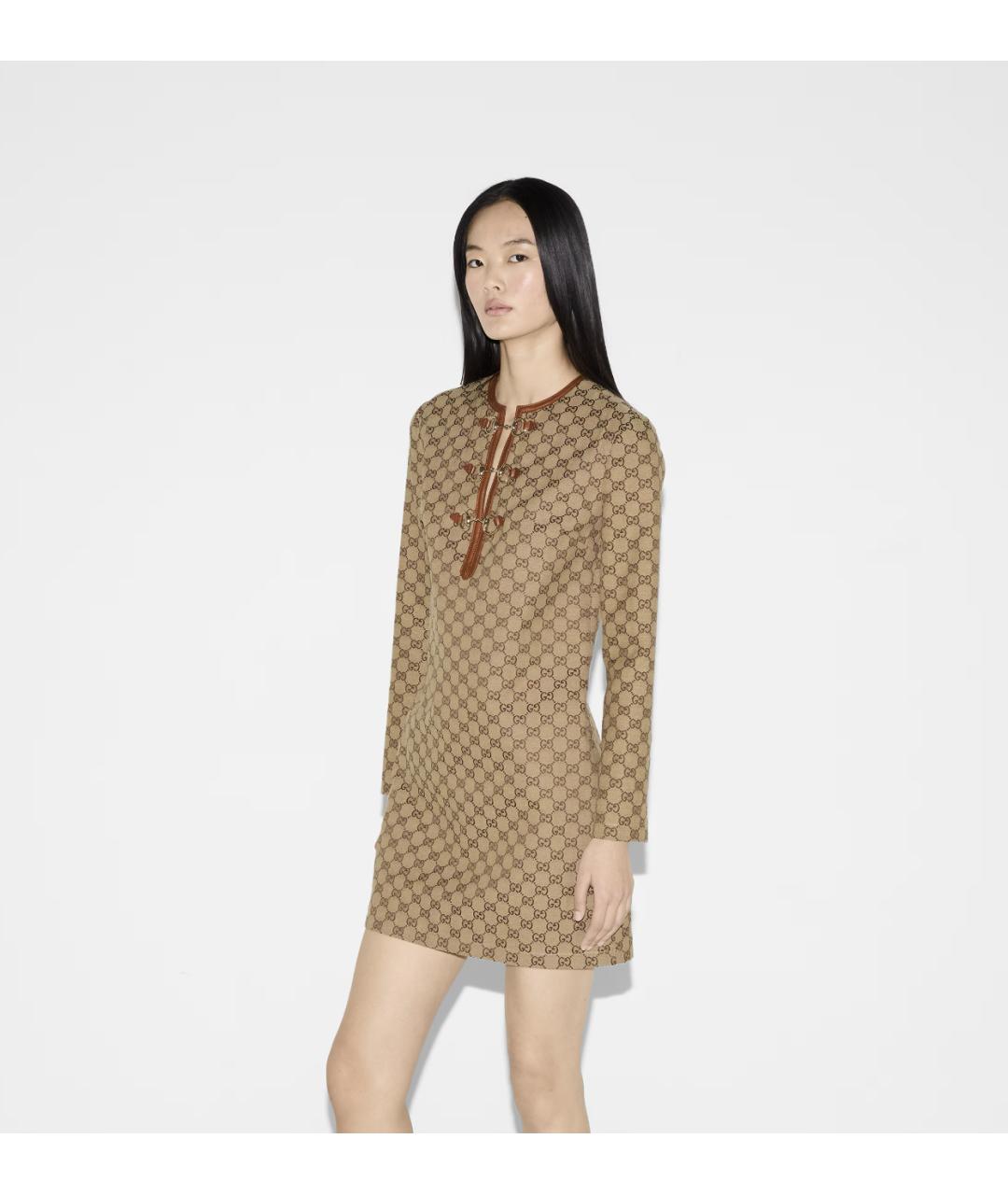 GUCCI Коричневое хлопковое повседневное платье, фото 4