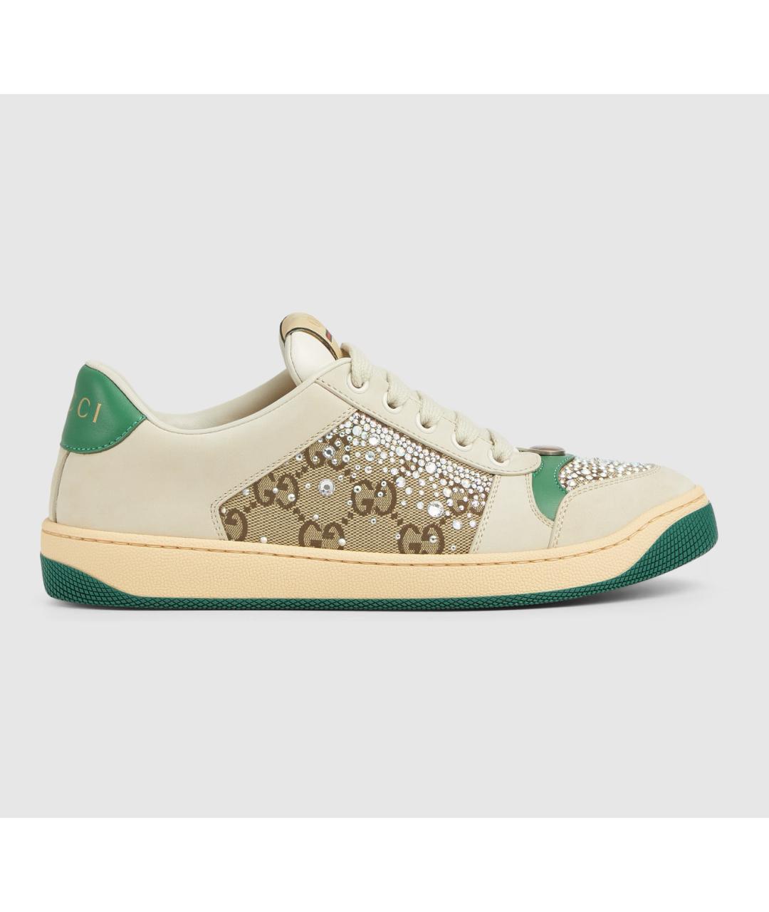 GUCCI Зеленые кожаные кроссовки, фото 6