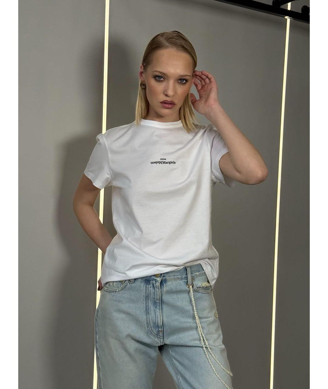 MAISON MARGIELA Белая хлопковая футболка, фото 6