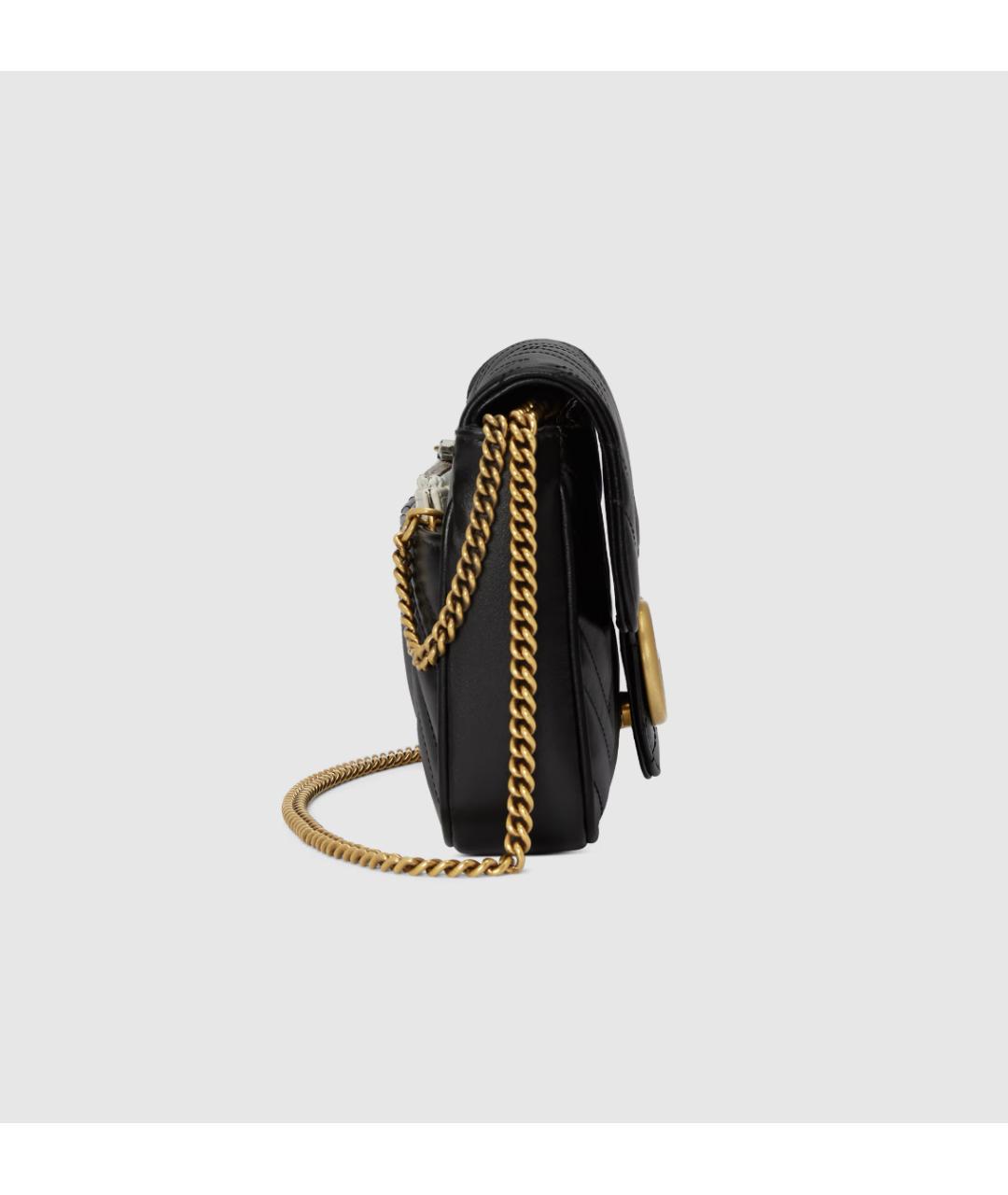 GUCCI Черная кожаная сумка через плечо, фото 4