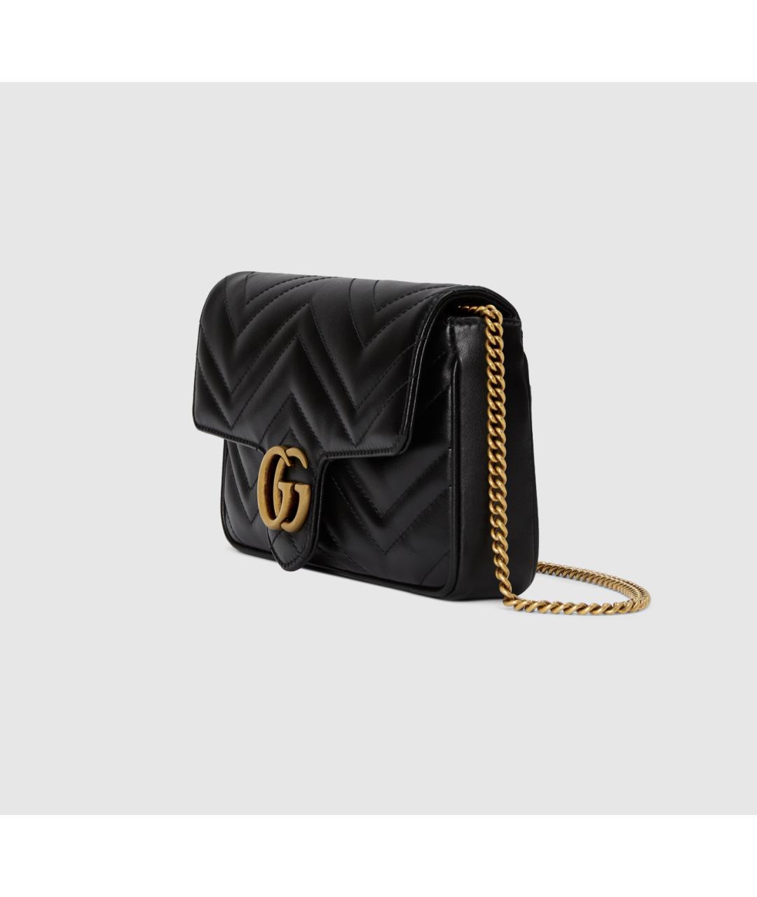 GUCCI Черная кожаная сумка через плечо, фото 6