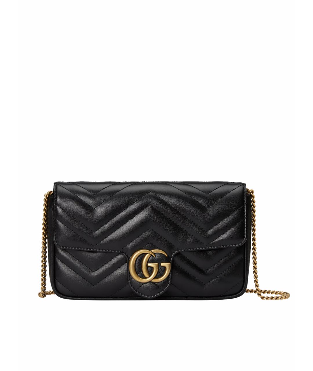 GUCCI Черная кожаная сумка через плечо, фото 1