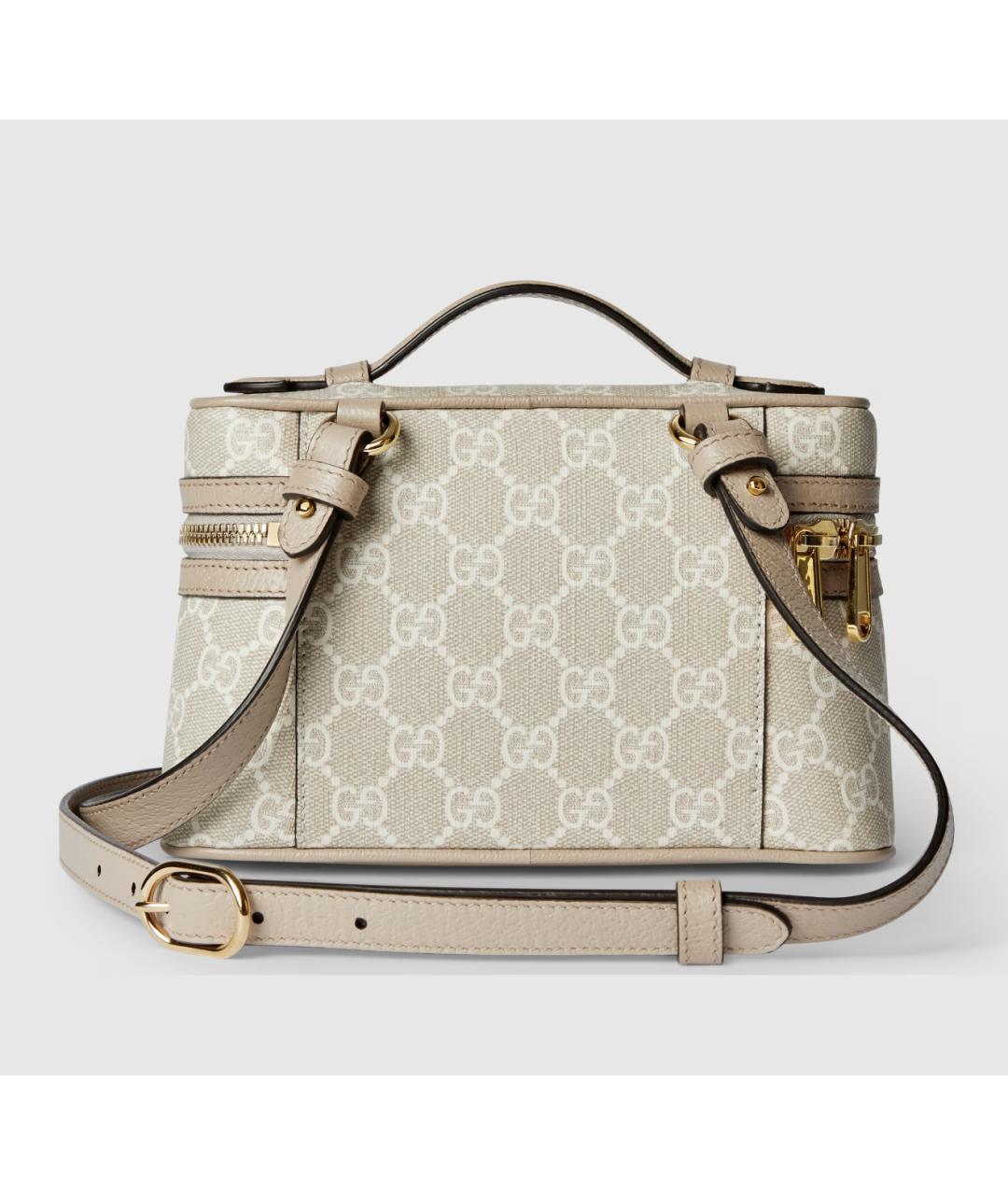 GUCCI Бежевая кожаная сумка с короткими ручками, фото 3