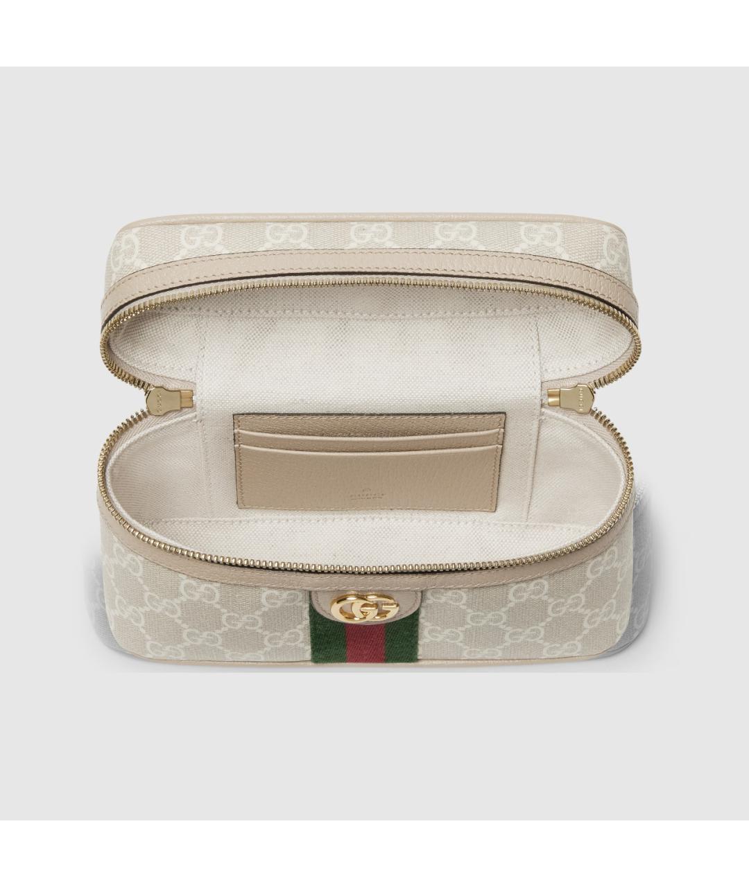 GUCCI Бежевая кожаная сумка с короткими ручками, фото 4