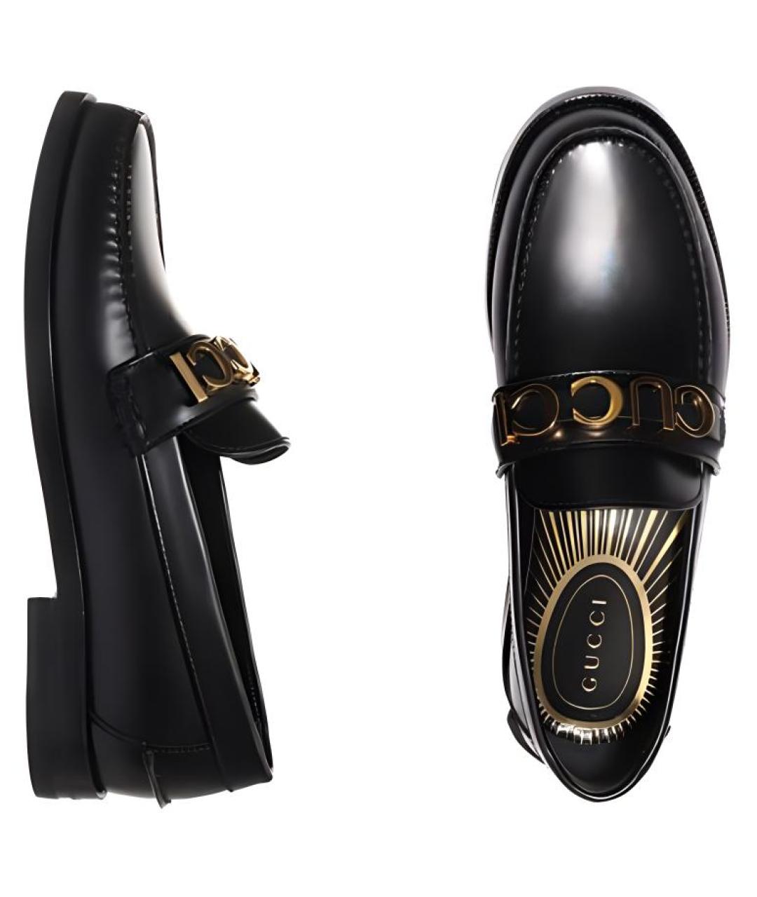 GUCCI Черные кожаные лоферы, фото 5