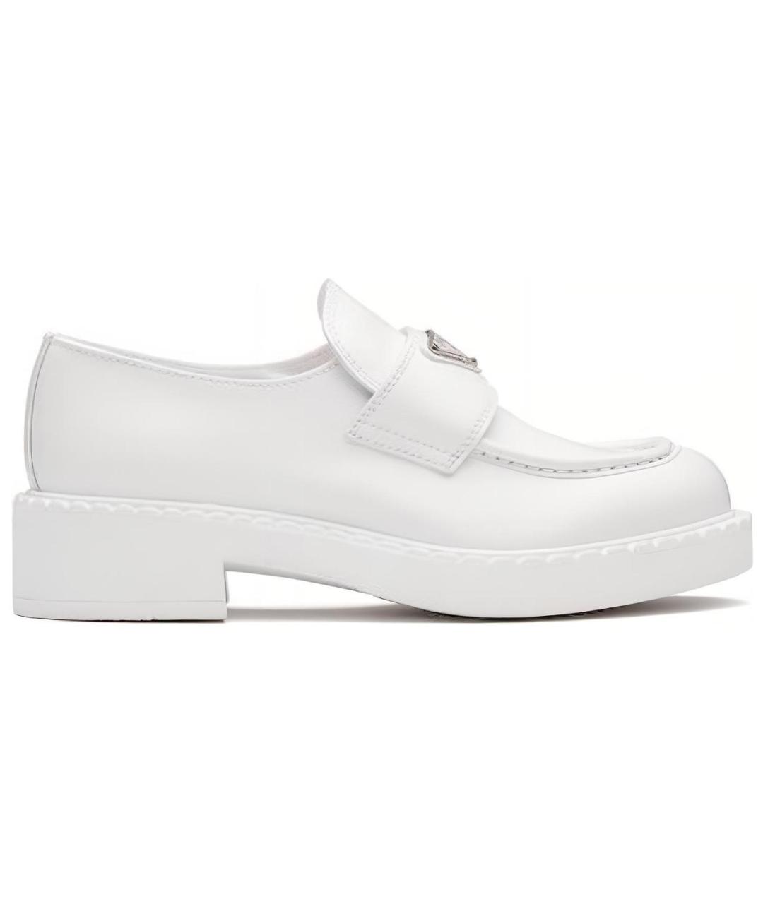 PRADA Белые кожаные лоферы, фото 1
