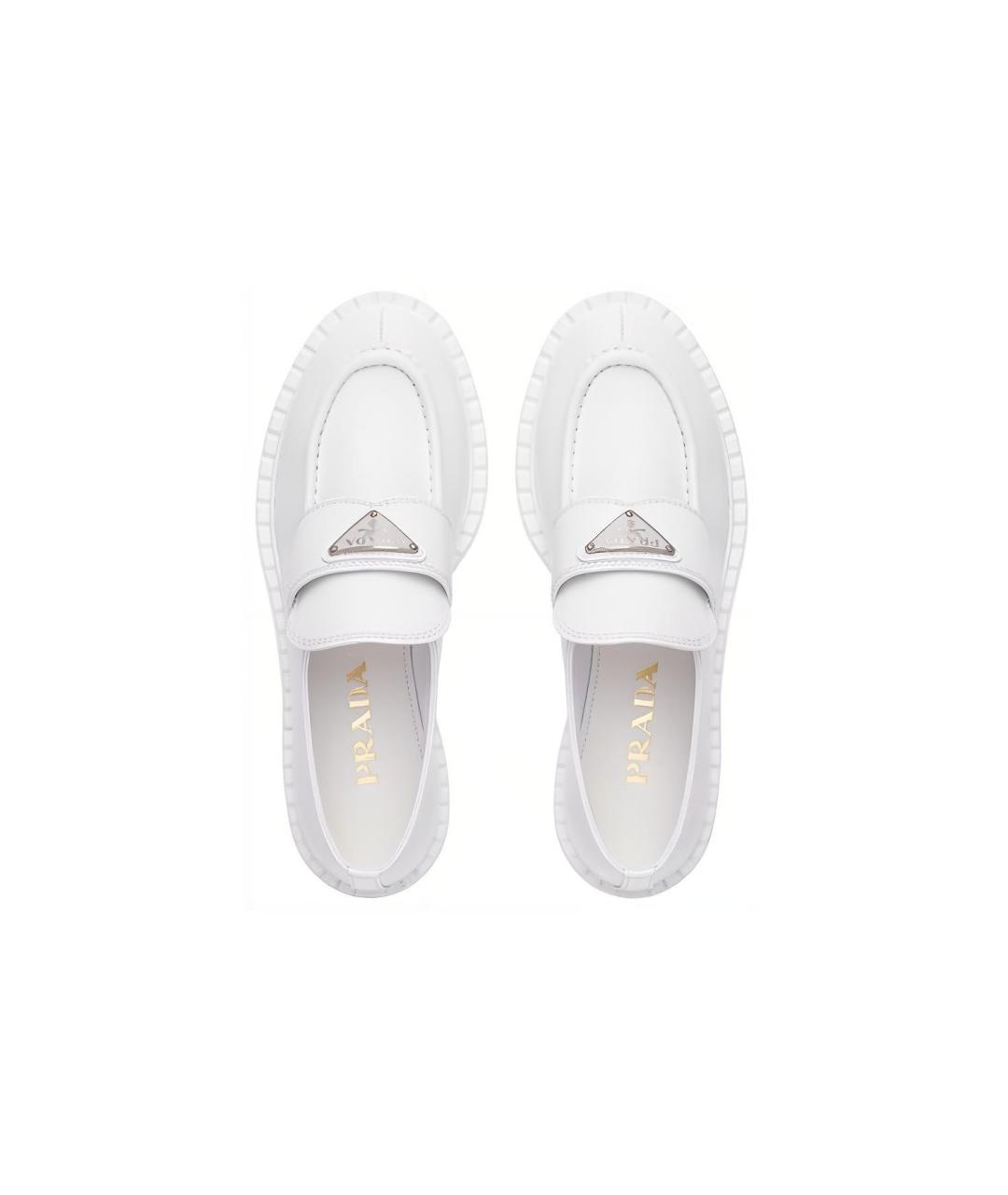 PRADA Белые кожаные лоферы, фото 5