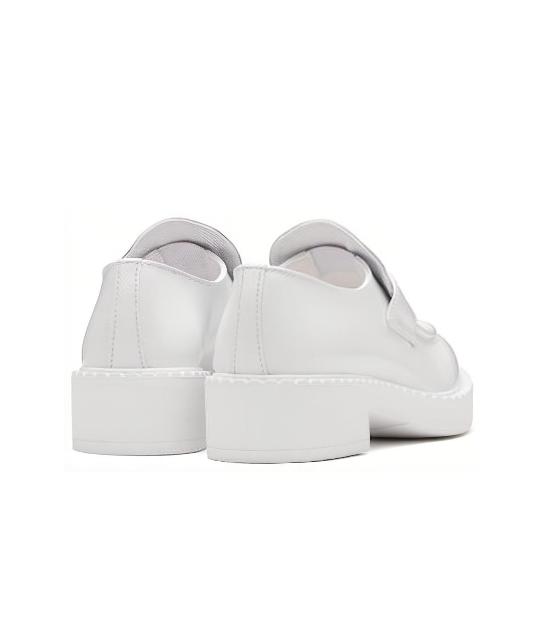 PRADA Белые кожаные лоферы, фото 4