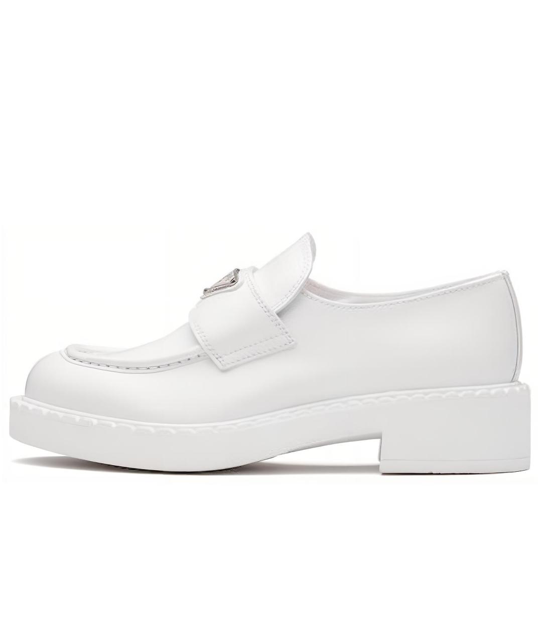 PRADA Белые кожаные лоферы, фото 2