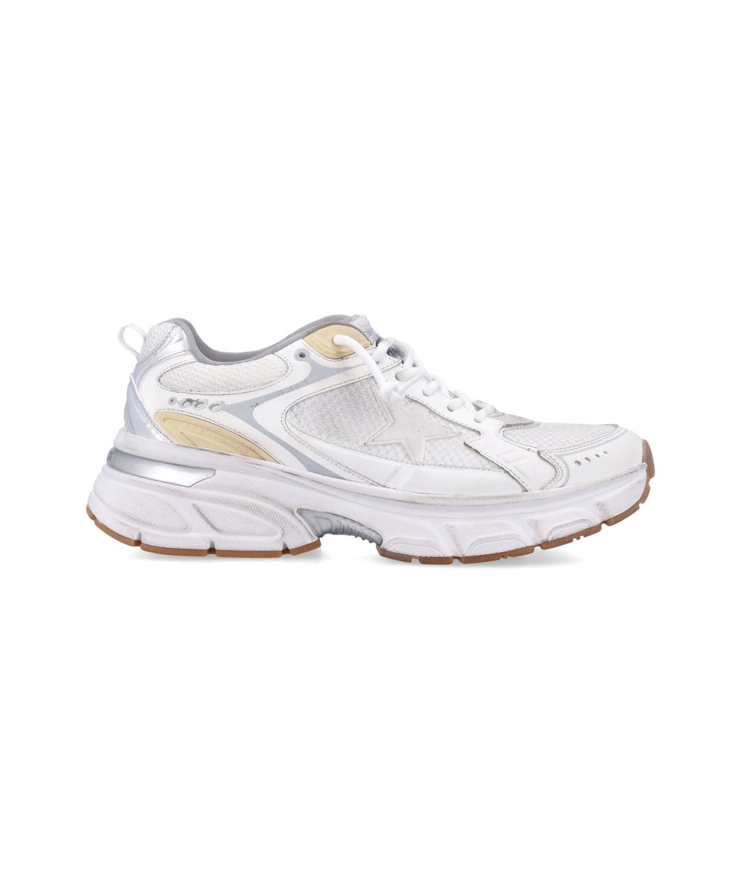 GOLDEN GOOSE DELUXE BRAND Белые синтетические низкие кроссовки / кеды, фото 1