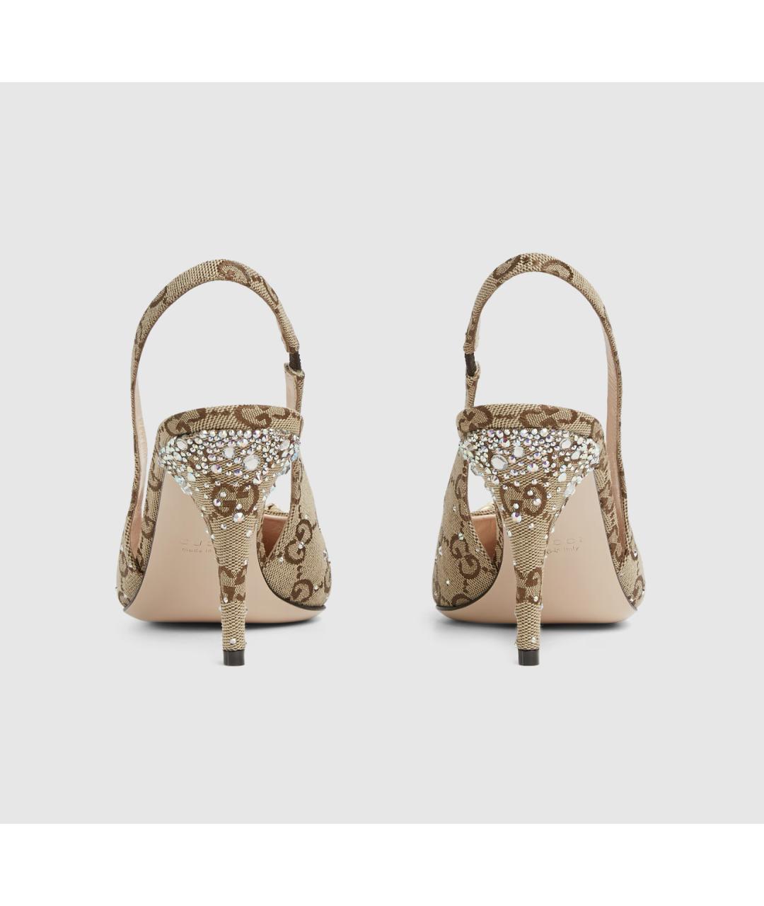GUCCI Бежевые текстильные туфли, фото 3
