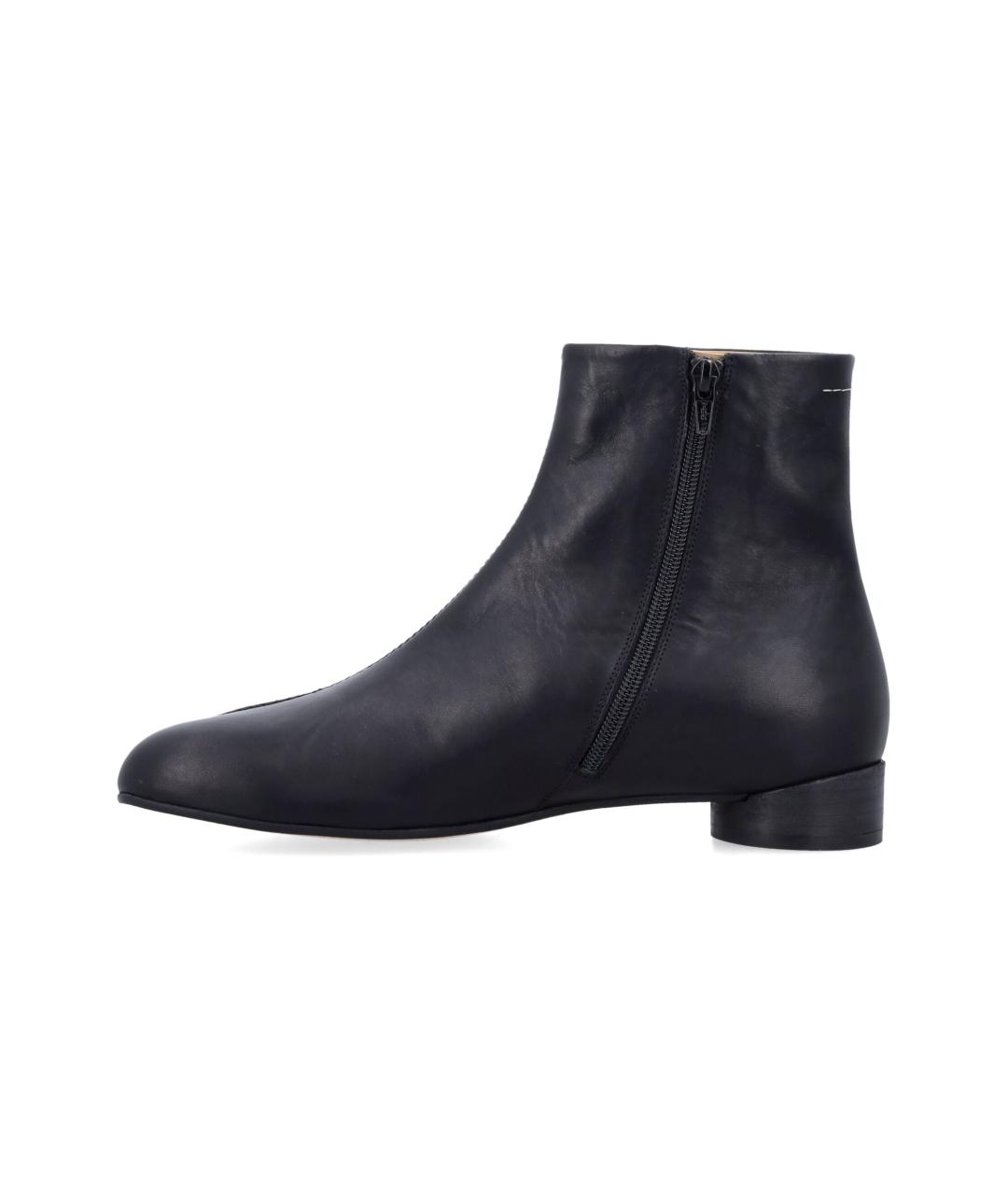 MM6 MAISON MARGIELA Черные кожаные высокие ботинки, фото 3