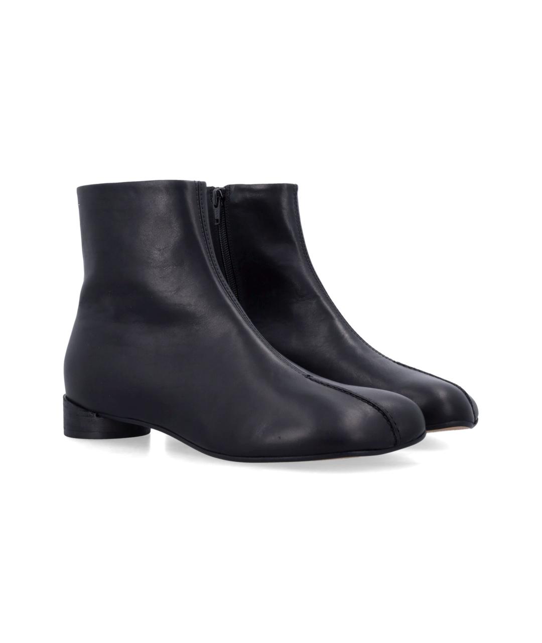 MM6 MAISON MARGIELA Черные кожаные высокие ботинки, фото 2