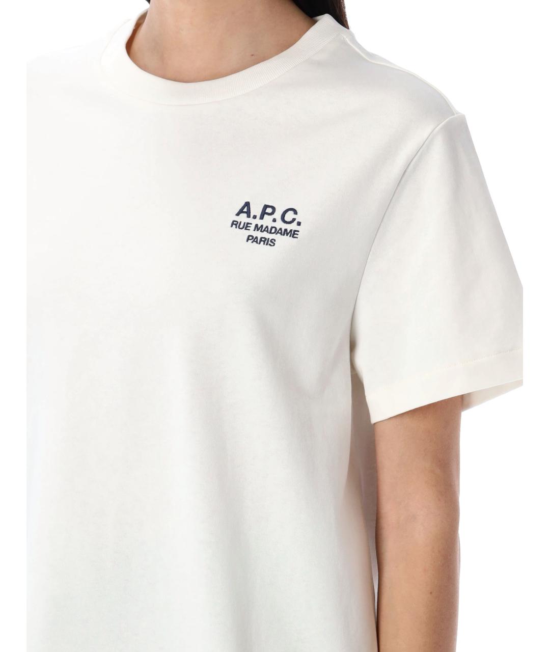 A.P.C. Белая хлопковая футболка, фото 4