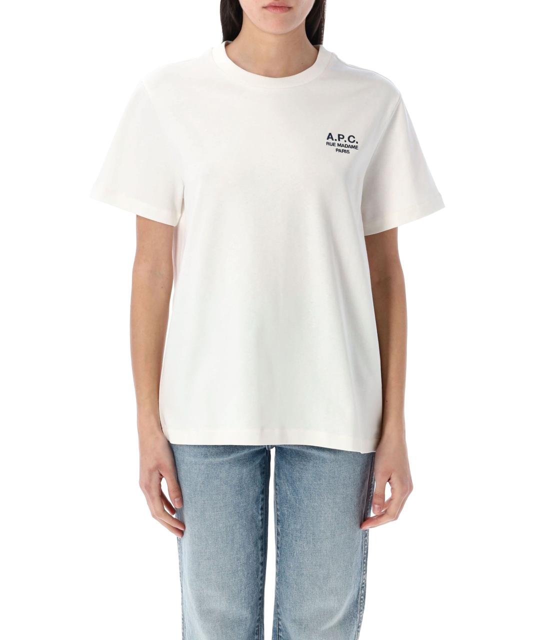 A.P.C. Белая хлопковая футболка, фото 2