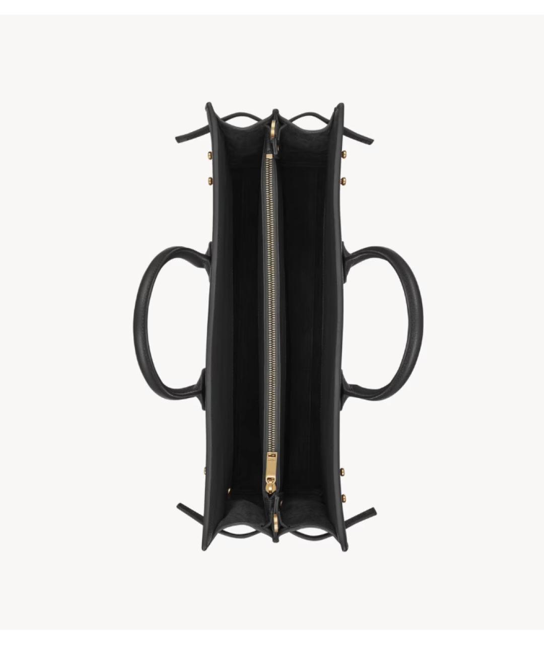 SAINT LAURENT Черная кожаная сумка тоут, фото 5