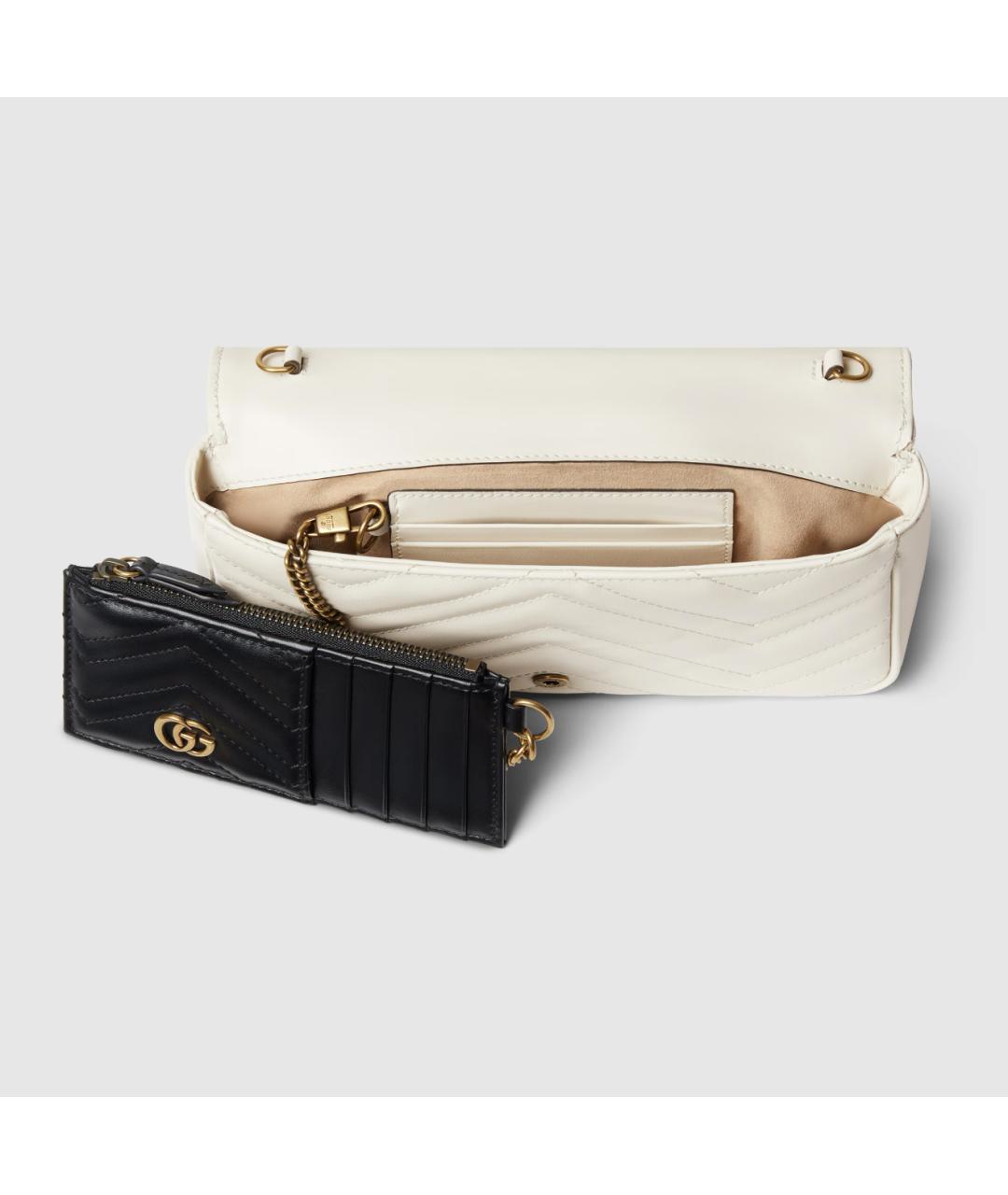 GUCCI Белая кожаная сумка через плечо, фото 4