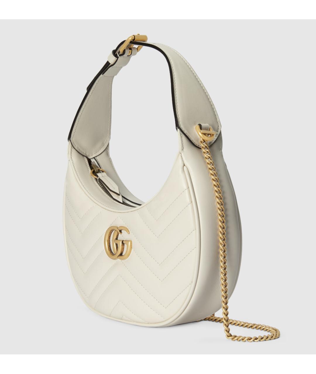 GUCCI Белая кожаная сумка через плечо, фото 2