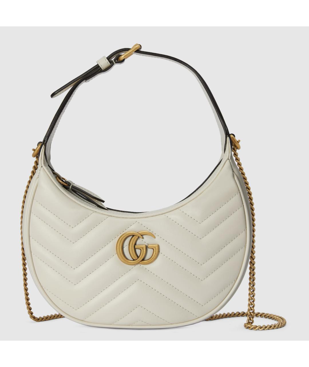 GUCCI Белая кожаная сумка через плечо, фото 6
