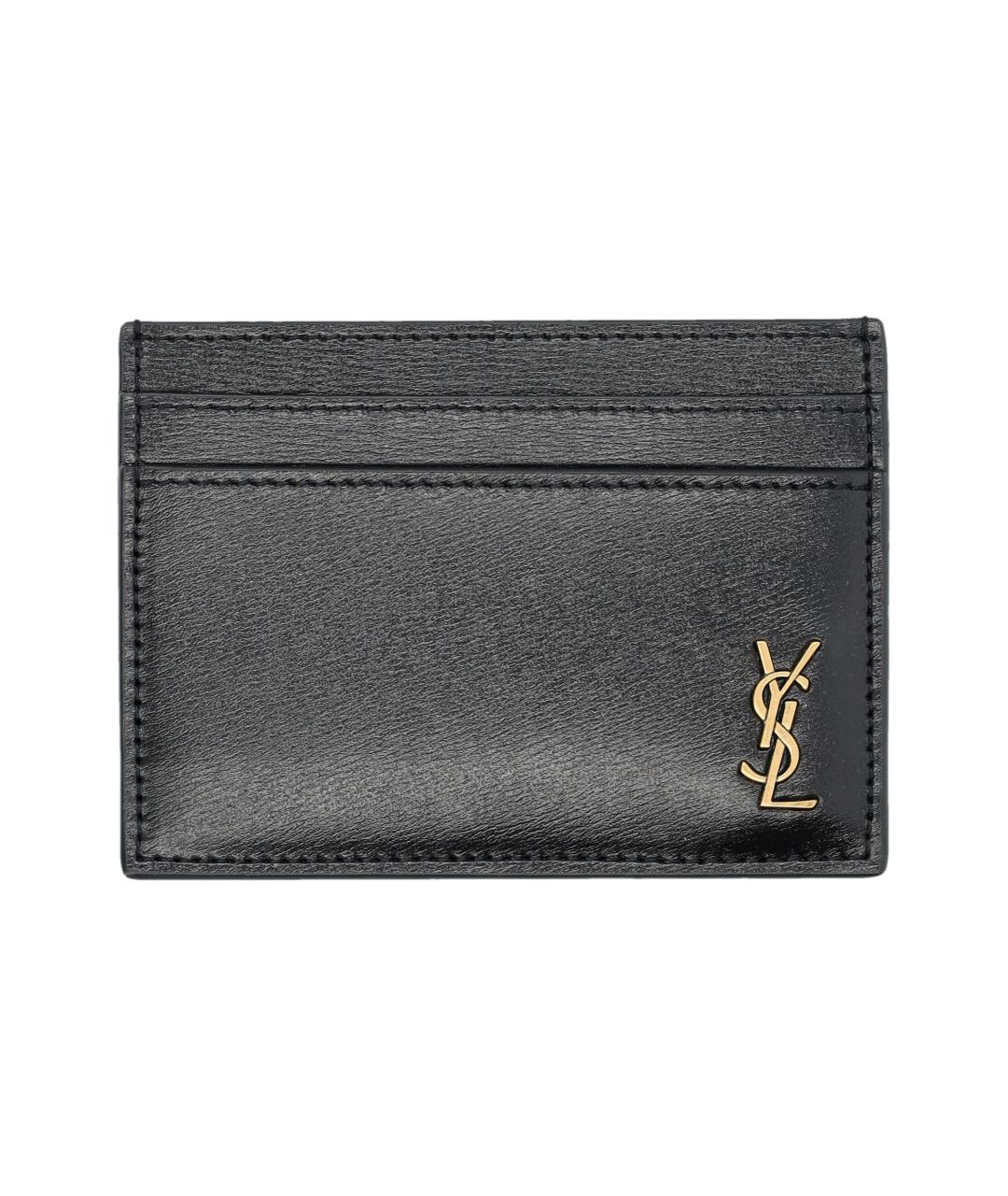 SAINT LAURENT Черный кожаный кошелек, фото 1