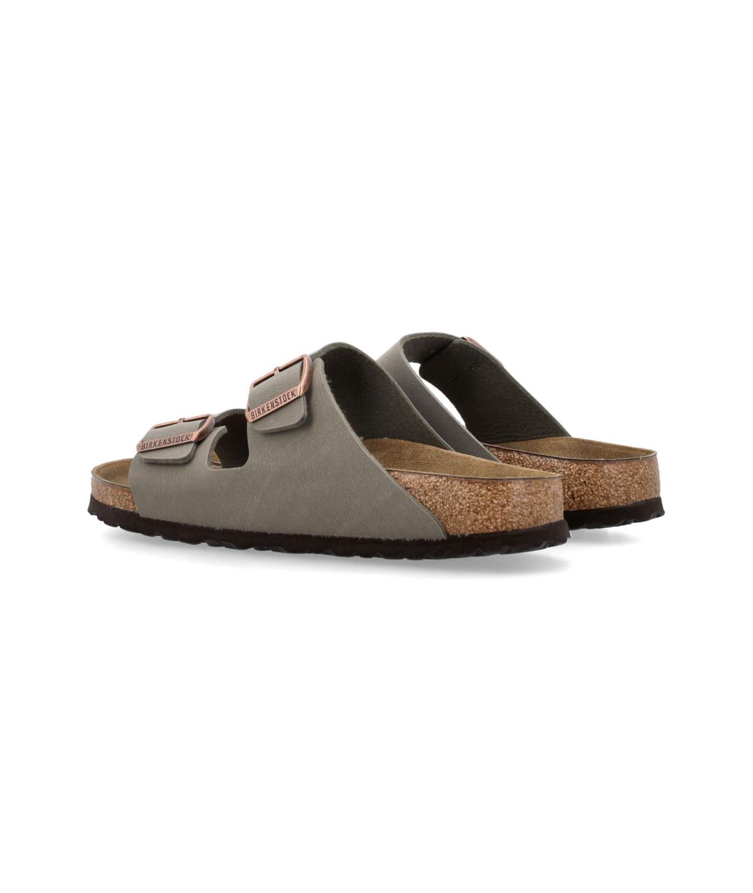 BIRKENSTOCK Серые кожаные шлепанцы, фото 4