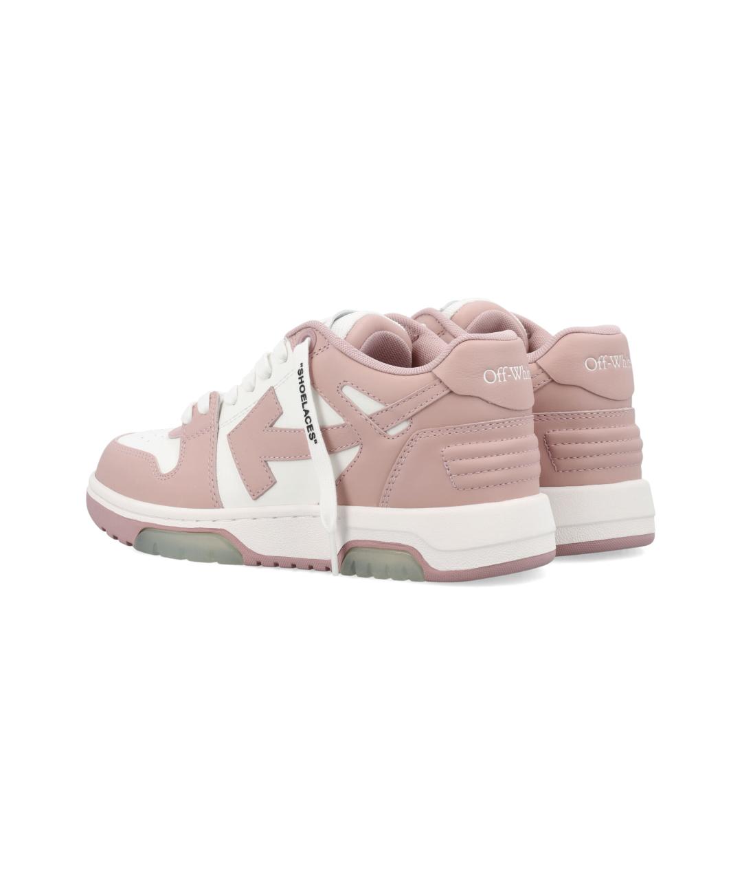 OFF-WHITE Розовые кожаные кеды, фото 4