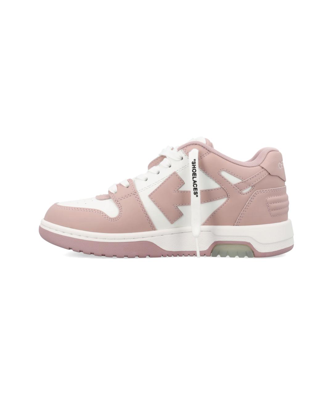 OFF-WHITE Розовые кожаные кеды, фото 3