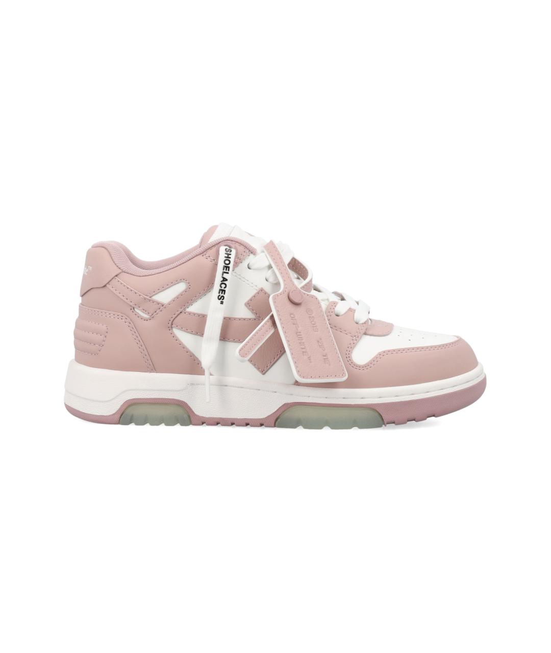 OFF-WHITE Розовые кожаные кеды, фото 1