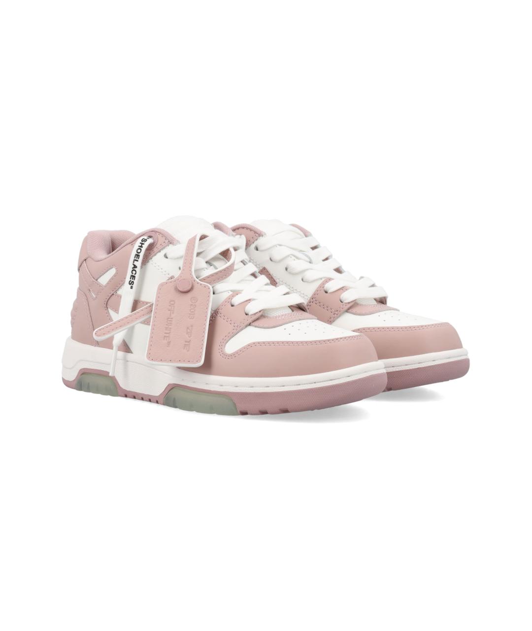 OFF-WHITE Розовые кожаные кеды, фото 2